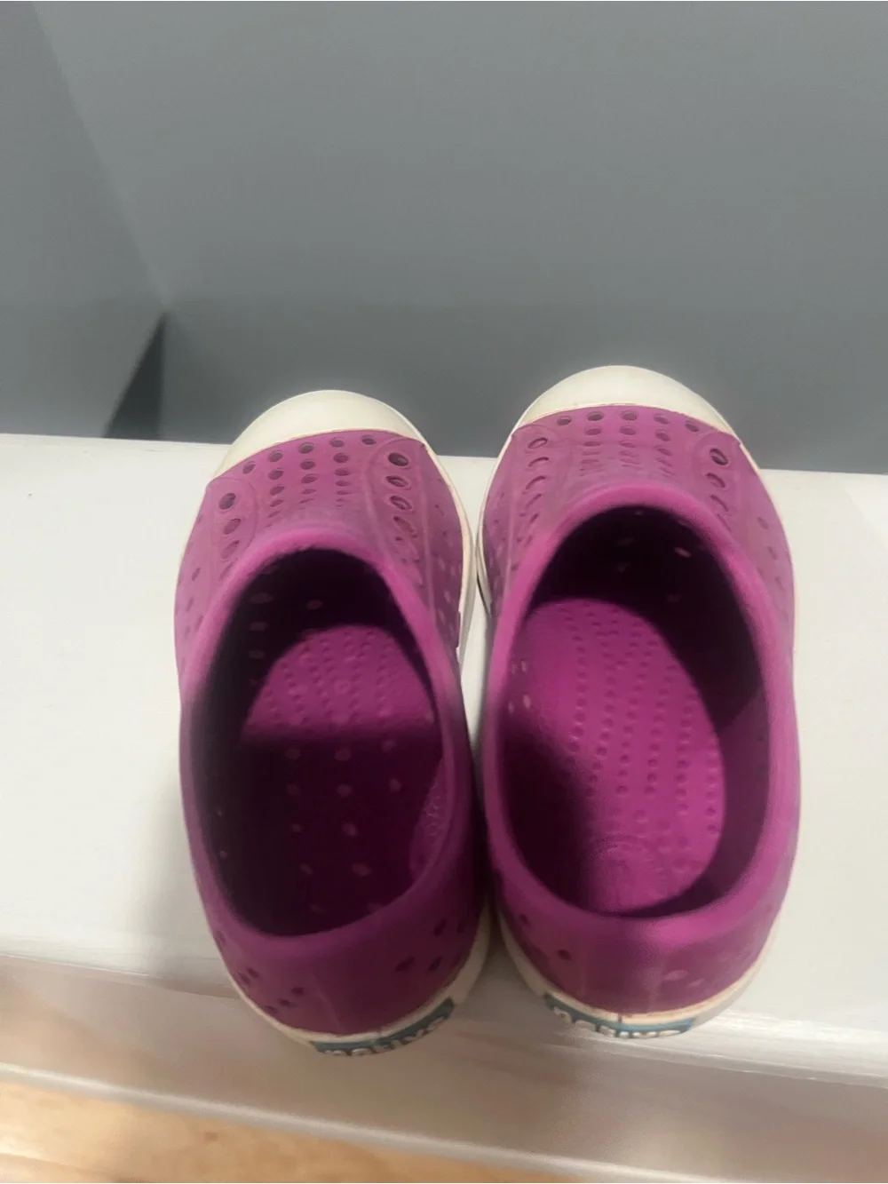 Native C7 Purple and Cream Kids Slip On Water Friendly Sneakers